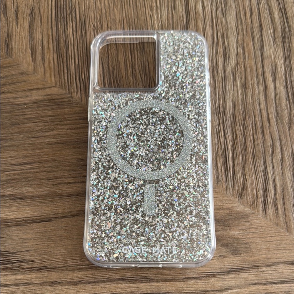 Case-Mate Silver Glitter iPhone Case for iPhone 15 Pro Max